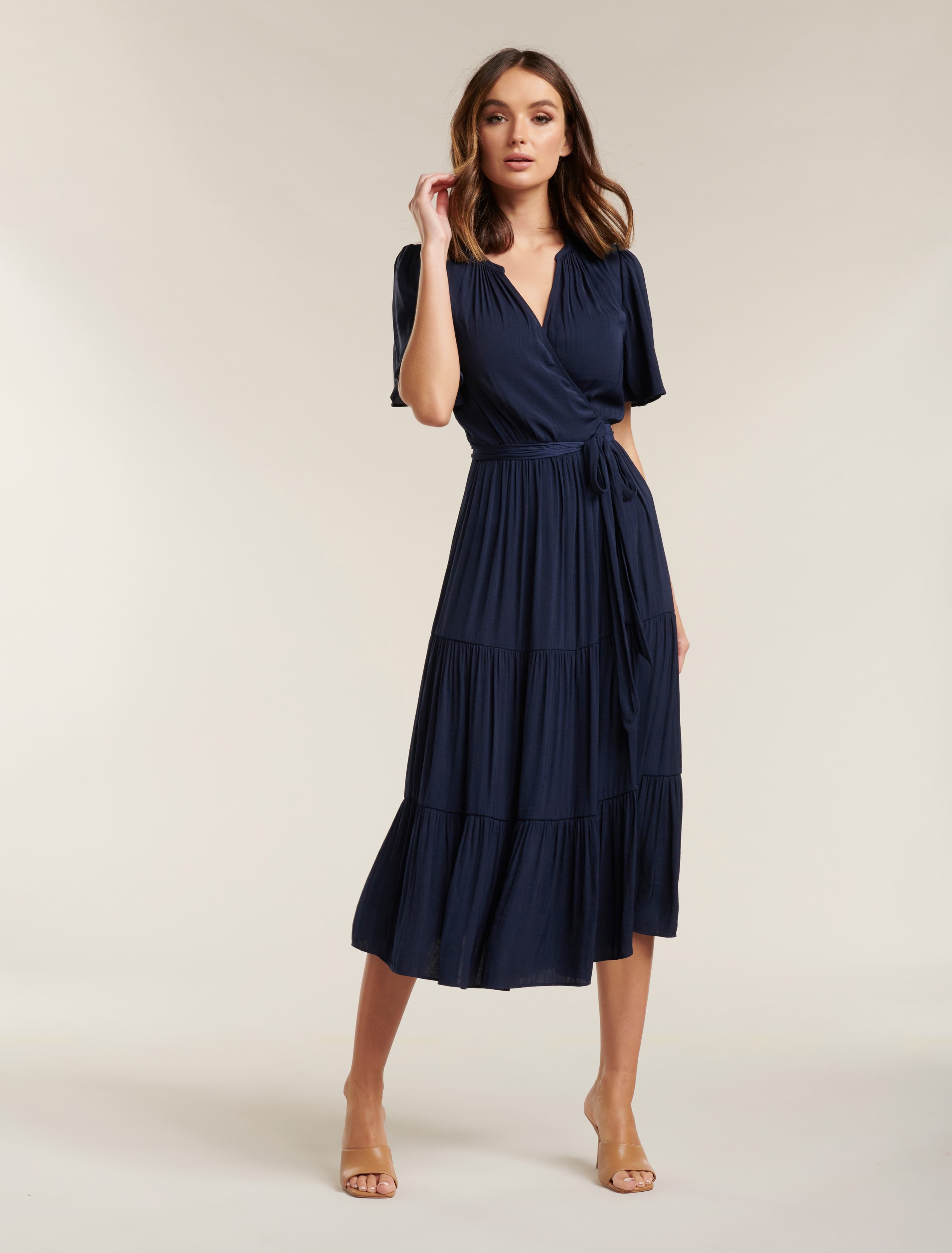 Anna Flutter Sleeve Midi Dress - Women's Fashion | Forever New