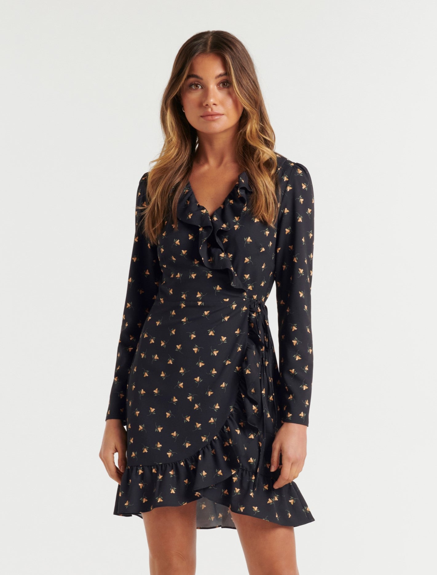 White wrap skater dress cheap
