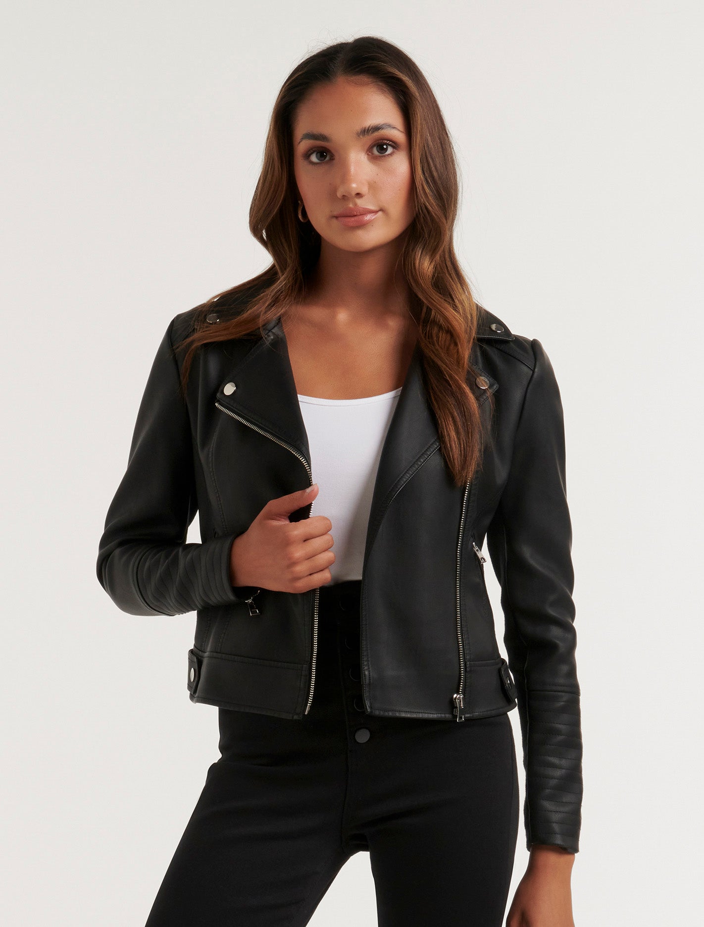 Petite Heidi PU Biker - Women's Fashion | Forever New