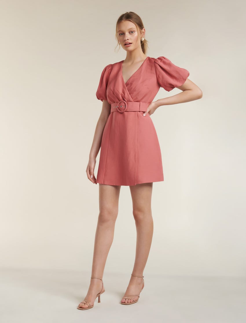 Maggie Linen Wrap Dress