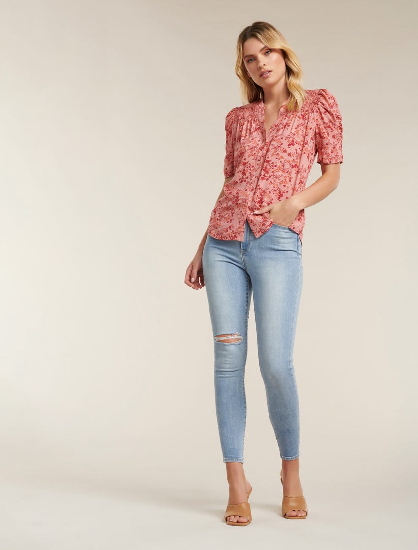 Jaiden Ruched Sleeve Top