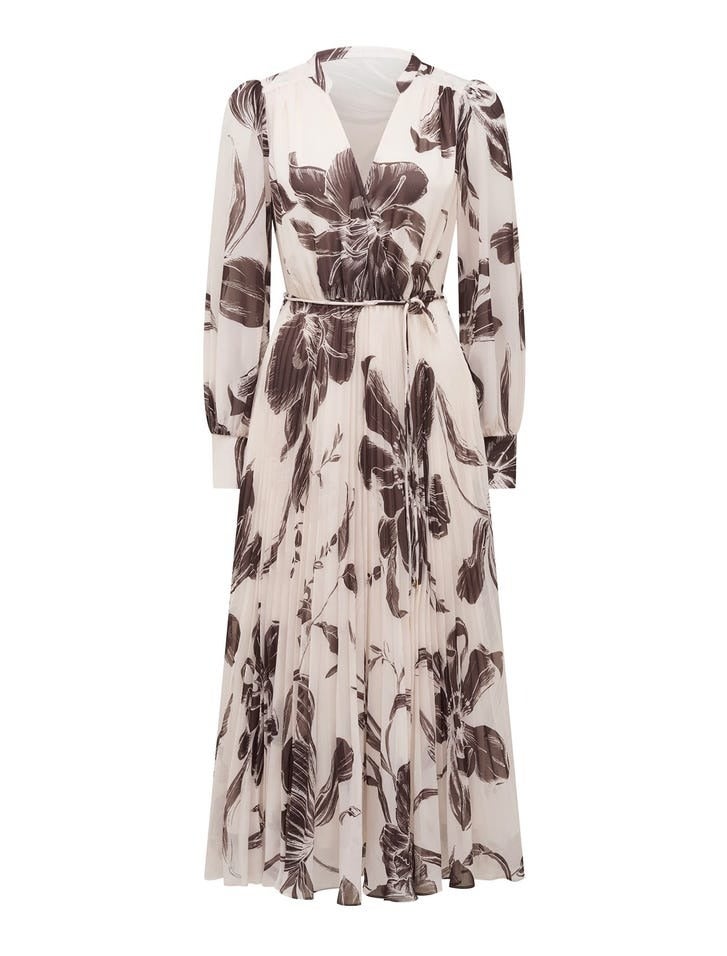 Saskia Pleat Wrap Midi Dress| Occasion Dress 