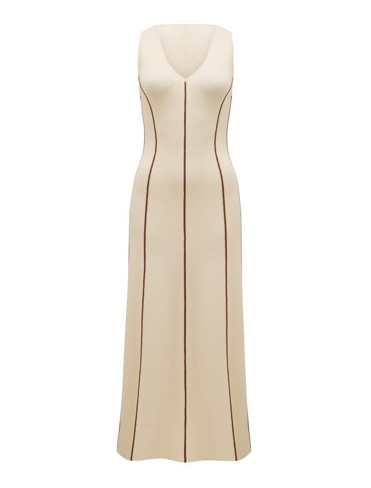Miley Contrast Detail Midi Dress | Women's Knit Dress | Day Dress