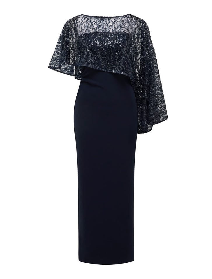 Kara Sequin Cape Maxi Dress | Women's Occasion Dress