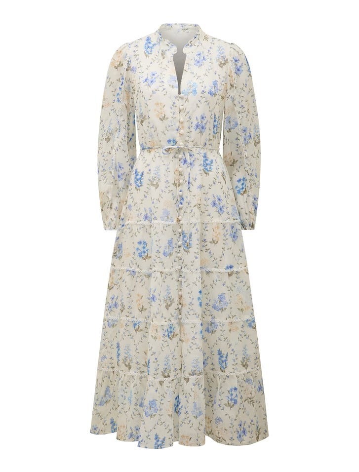 Jessie Petite Button Down Midi Dress | Floral Dress | Occasion Dress