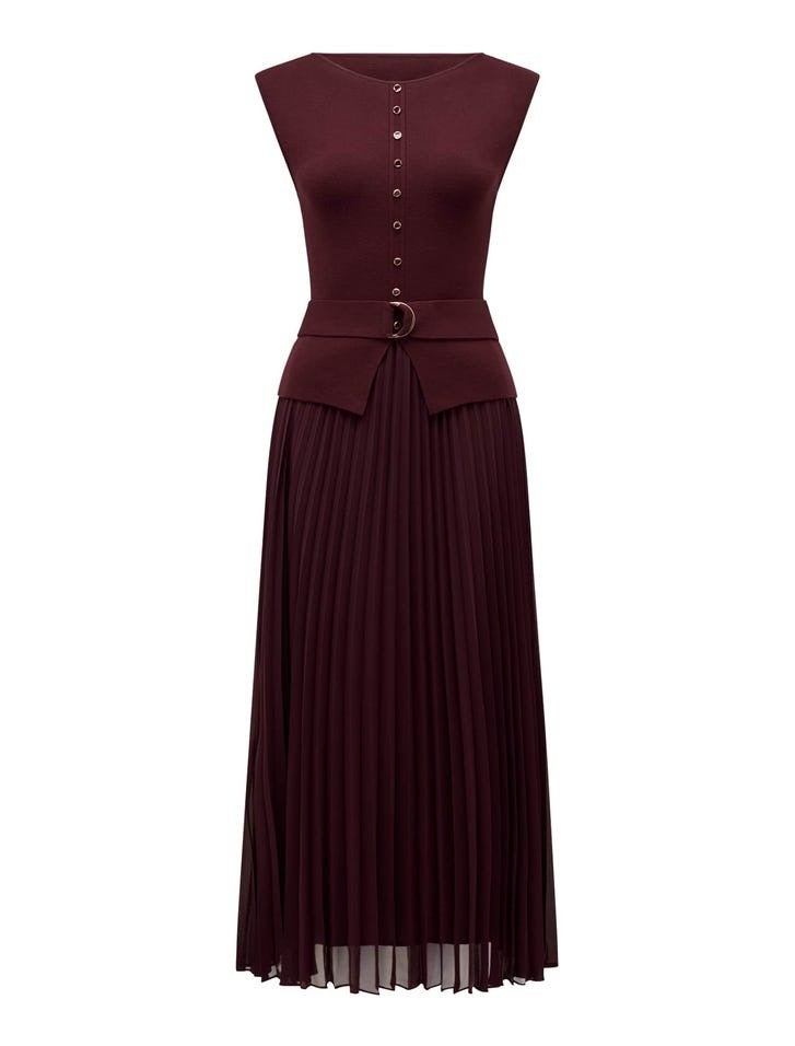 Lelani Pleat Hem Midi Dress