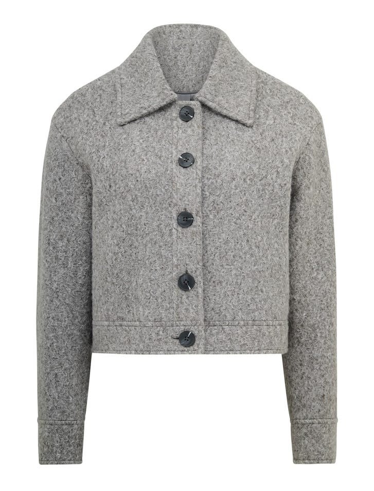 Millie Petite Crop Marle Jacket | Women's Grey jacket