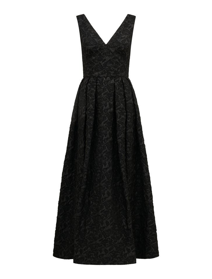 Tiffany Jacquard Maxi Dress | Women's Black Dress | Occasion Dress