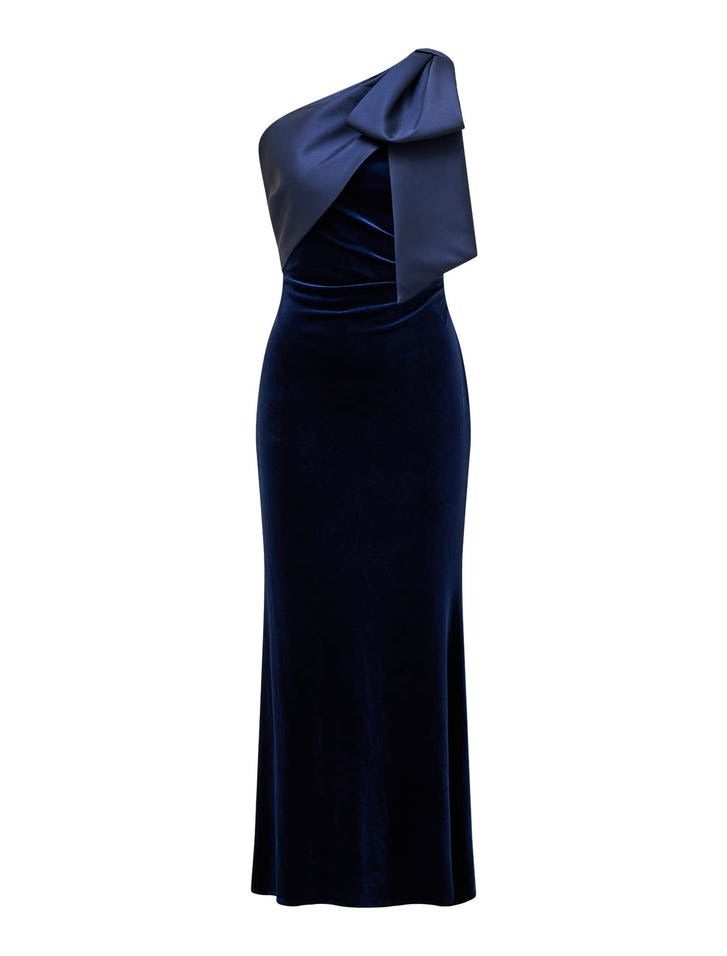 Delta Velvet Bow Maxi Dress