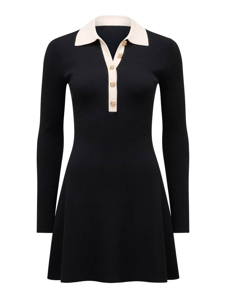Phoebe L/S Trim Mini Dress