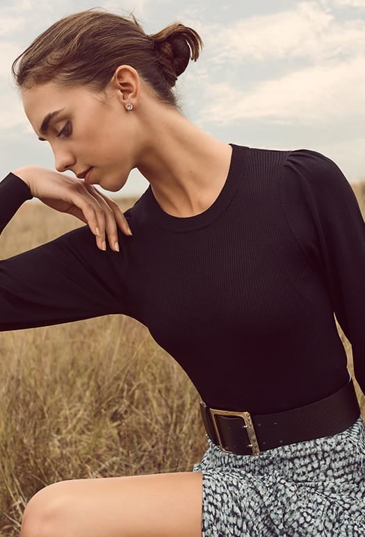 Darcie Pleat Shoulder Jumper