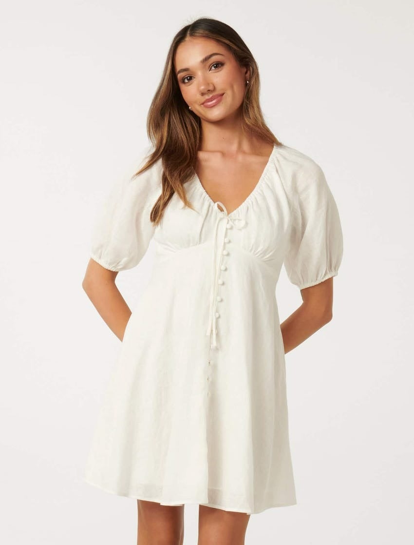 Darcie Petite Tie-Bodice Mini Dress
