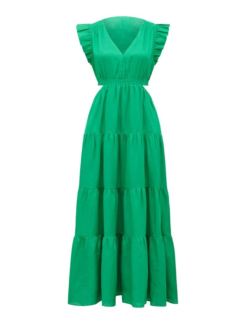 Isabel Linen Cut-Out Dress