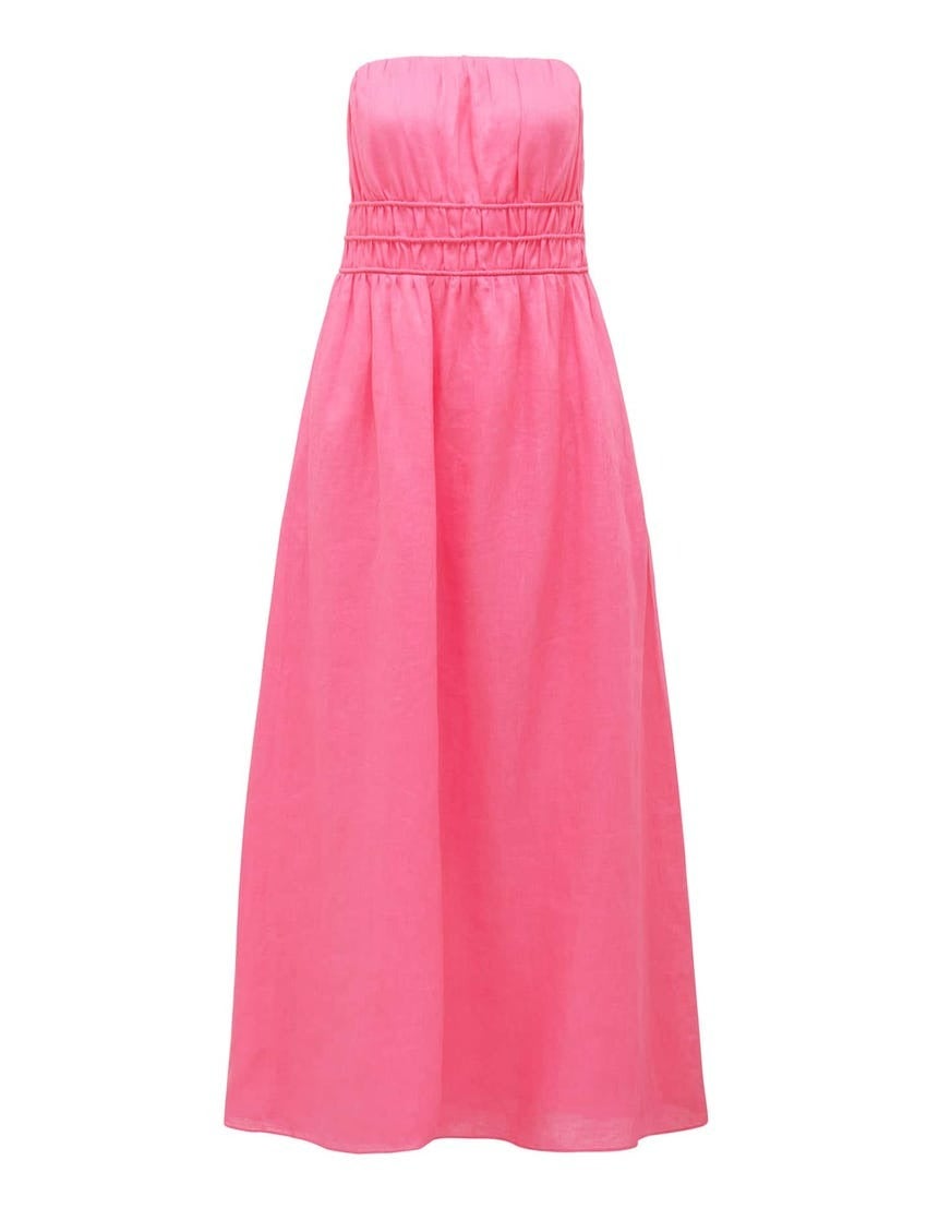 Romie Strapless Linen Dress
