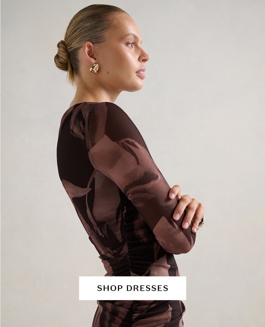 Forever New | Women's Dresses | Women's Long Sleeve Dresses | Women's Printed Mesh Dress